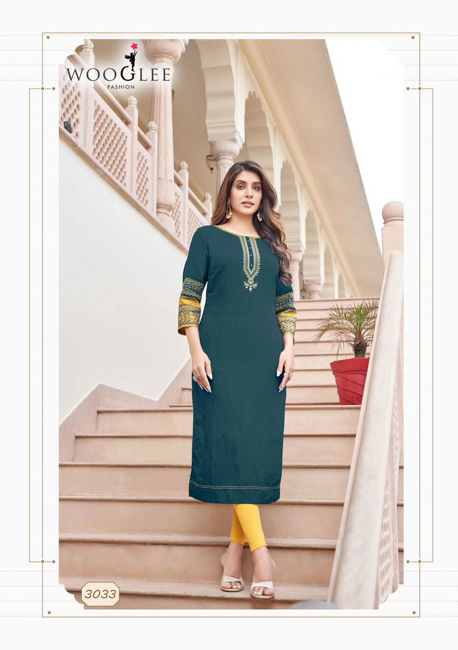 Salonee Vol 7 By Wooglee Rayon Designer Kurtis Wholesalers In Delhi